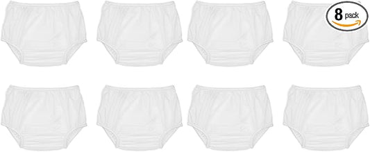 Reusable Waterproof 100% Nylon Taffeta Diaper Pants for Potty Training & Swimming, Leak-Proof & Rip-Proof, Medium (Fits 20-25 lbs), 4 Counts (Pack of 2)