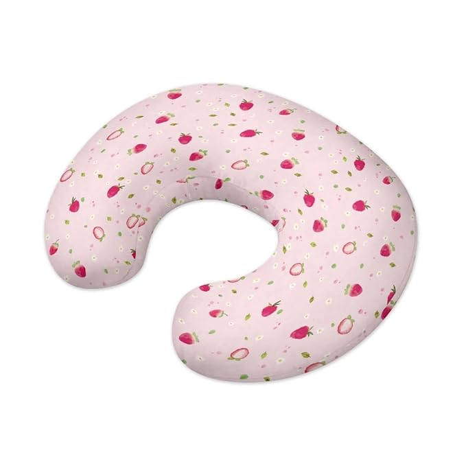 Strawberry Fruit Print Nursing Pillow Cover, Removable Nursing Covers for Breastfeeding Pillows, Ultra Soft Comfortable Slipcover for Baby Girl and Boy