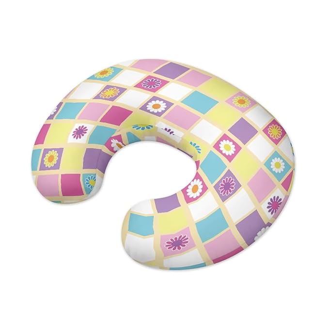 Nursing Pillow Cover Daisy and Plaid Quick-Dry Fabric Fit The Original Support Pillow for Breastfeeding and Bottle Feeding Stretchy Nursing Pillow Cover