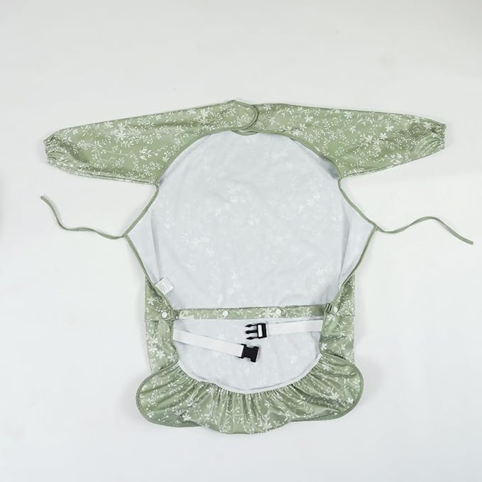 2-Pack Long Sleeve Baby Bib,Coverall Baby Bibs for Eating,Waterproof,Attaches to Highchair&Table,Ages 1 to 3 Years