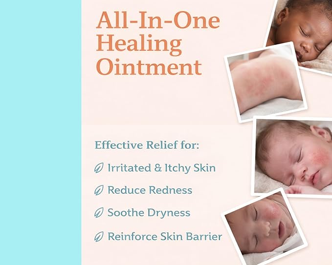 Multipurpose Baby Ointment– Gentle, All-Natural Moisturizer for Sensitive Skin, Diaper Rash, Dry Patches- Made with Organic Ingredients – Hypoallergenic, Fragrance-Free