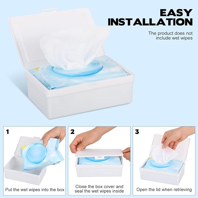 FMOACEN Wipes Dispenser Compatible with Cottonelle Flushable Wet Wipes, Wipe Holder with Sealing Lid Design, Refillable Wipe Container, Non-Slip & Keep Wet Tissue Fresh for Home, Office, Car, Travel