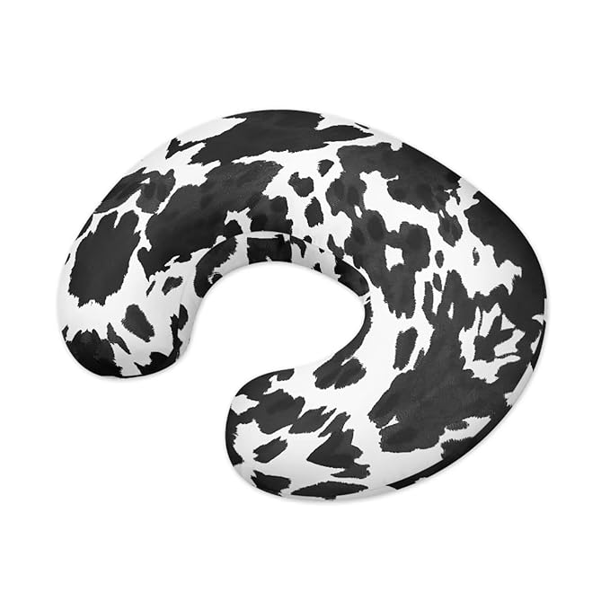 Jeiento Baby Nursing Pillow Cover for Girls Cow Print Breastfeeding Pillow Slipcover Ultra Soft Feeding Pillow Covers,Fits Naked Nursing Pillow