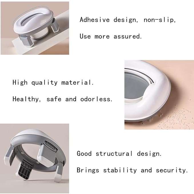 Travel Foldable Potty Training Toilet with Storage Bag, Non-Slip Portable Car Potty Outdoor Indoor Easy to Clean (Gray)