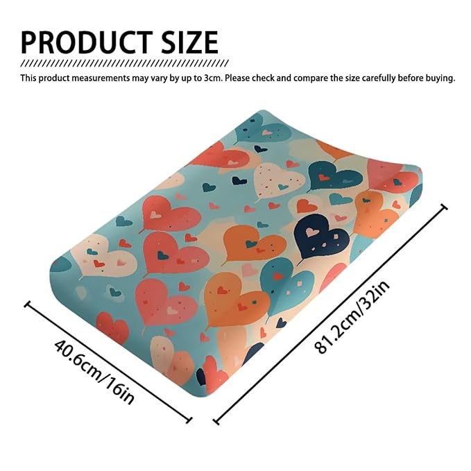 Heart Balloons Changing Pad Cover for Baby Girls Boys Comfort Diaper Change Table Pad Covers Soft Changing Pad Sheets