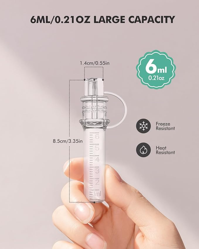 dearlomum Colostrum Collector Kit 6ml/12pcs,Reusable Breast Milk Collector with Storage Case and Cotton Wipe,Portable Colostrum Container BPA Free