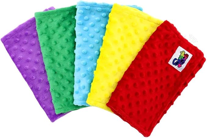 Baby 5 Pack Minky Dot Burp Cloths - Rainbow