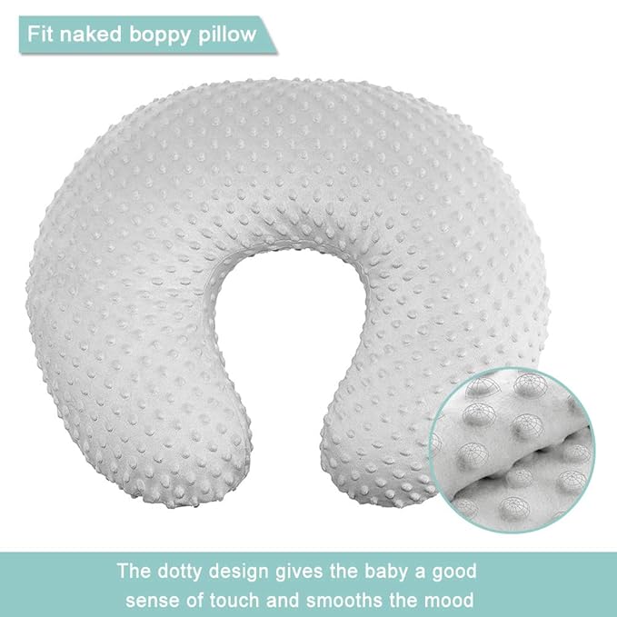 OWLOWLA Nursing Pillow Cover, Breastfeeding Pillow Slipcover Fits Nursing Pillow for Baby Boy Girl(Black)
