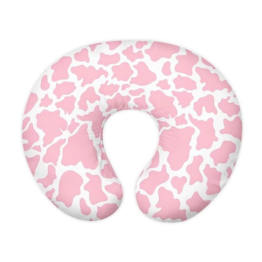 Pink Cow Stripes Nursing Pillow Cover for Baby Boy Girl Ultra Soft Comfortable Newborn Nursing Pillow Case Easy to Use and Dustptoof