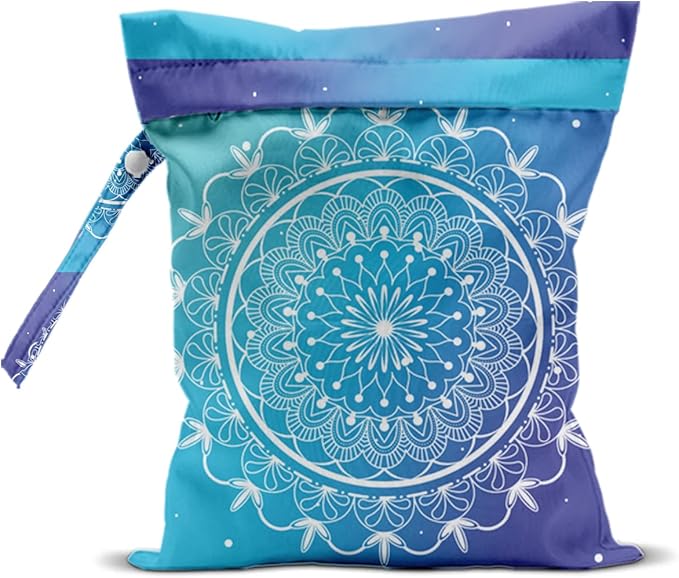 Mandala Large Wet Bag Travel Laundry Bags - Waterproof with Handle, Washable Dirty Clothes Bags for Travel, Wet & Dry, Gym Bag, Swimming Pool, College Dorm