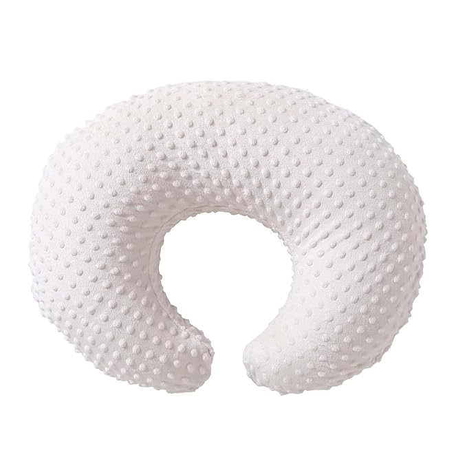 Nursing Pillow Cover Breastfeeding Pillow Cases Plush Dot Slipcover Pillow Sham (Beige)
