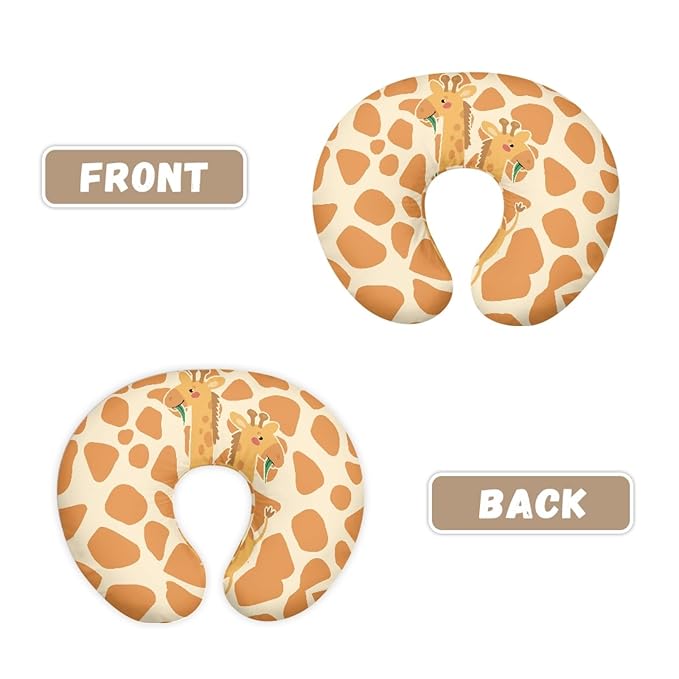Forchrinse Cartoon Giraffe Nursing Pillow Cover Removable Cover for Breastfeeding Pillows,Ultra Soft Baby Nursing Pillows for Baby Boys Girls