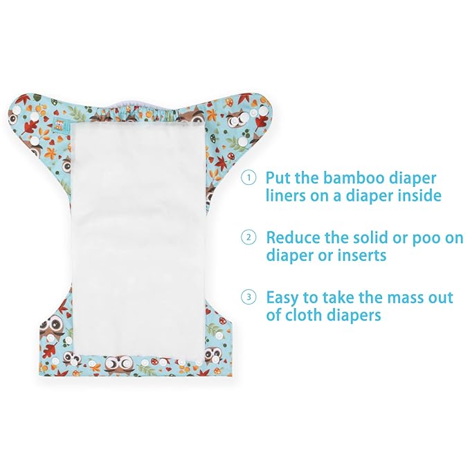 ALVABABY Diaper Liners for Baby Cloth Diaper Flushable Disposable Natural Soft Fragrance Free Chlorine Free 11.8 x 7.1 Inch 1 Roll 400 Sheets