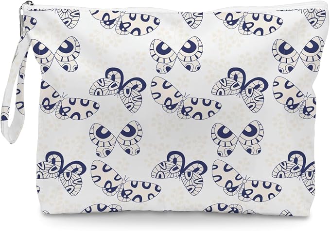 IAXIC Wet Dry Bag, Wet Bag for Swimsuit, Diaper Sunscreen Large Zipper Pouch Waterproof Pouch, Beach Bags for Women, Gifts for Ladies Girls Friends Colleagues and Sisters, Butterfly Pattern