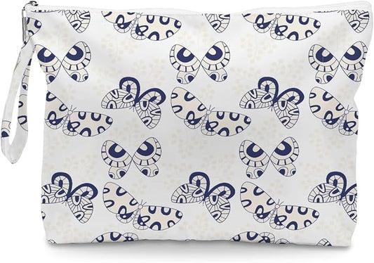 IAXIC Wet Dry Bag, Wet Bag for Swimsuit, Diaper Sunscreen Large Zipper Pouch Waterproof Pouch, Beach Bags for Women, Gifts for Ladies Girls Friends Colleagues and Sisters, Butterfly Pattern