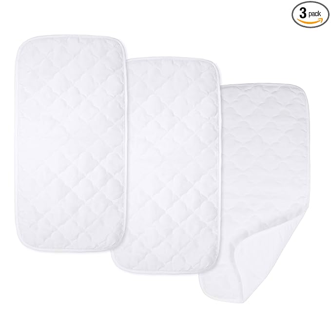 American Baby Company Ultra Soft Microfiber Quilted Waterproof Changing Table Pad Liners, 11.5" x 23" 3 Count