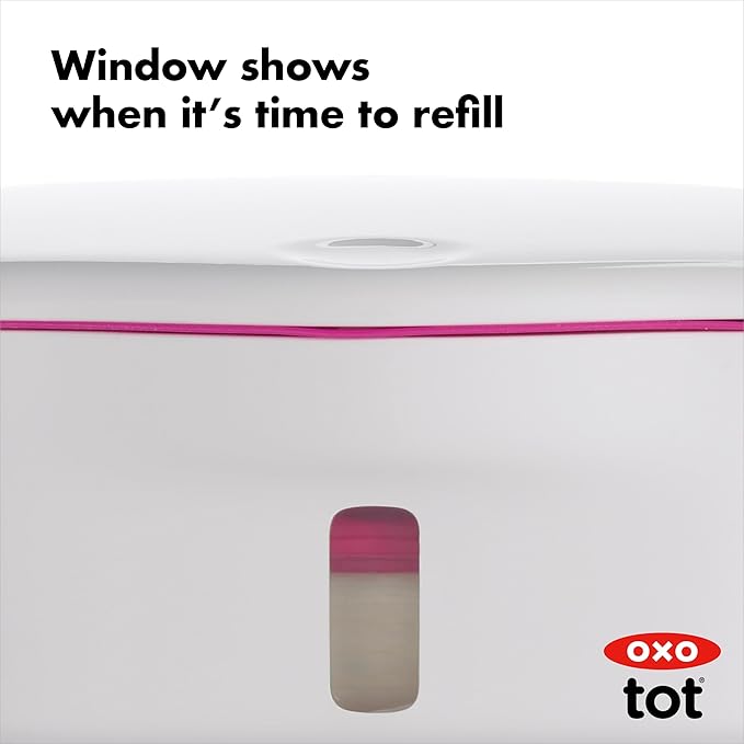 OXO Tot Perfect Pull Wipes Dispenser, ‎Plastic, Silicone, Pink & Tot On-The-Go Wipes Dispenser- Gray, 1 Count (Pack of 1)