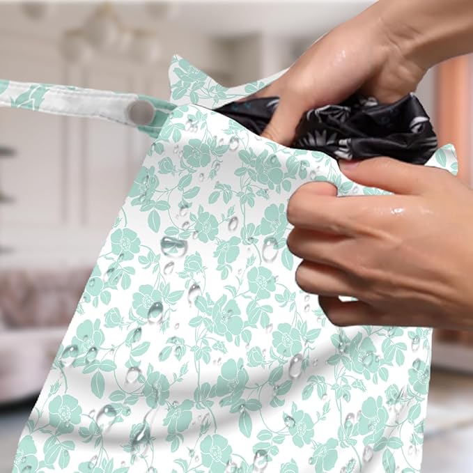 4 Pack Rose Floral Wet Bag Waterproof Washable Reusable Wet Dry Bag for Swimsuit Clothes Cloth Diaper Travel Beach Pool Yoga Gym Toiletries Gift for Women Bachelor Party Birthday Christmas