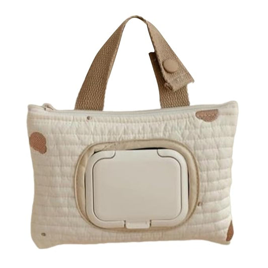 Practical Wet Wipe Storage Bag with Embroidery Designings Stylish Bear Embroidery Wet Wipe Pouches for Travel
