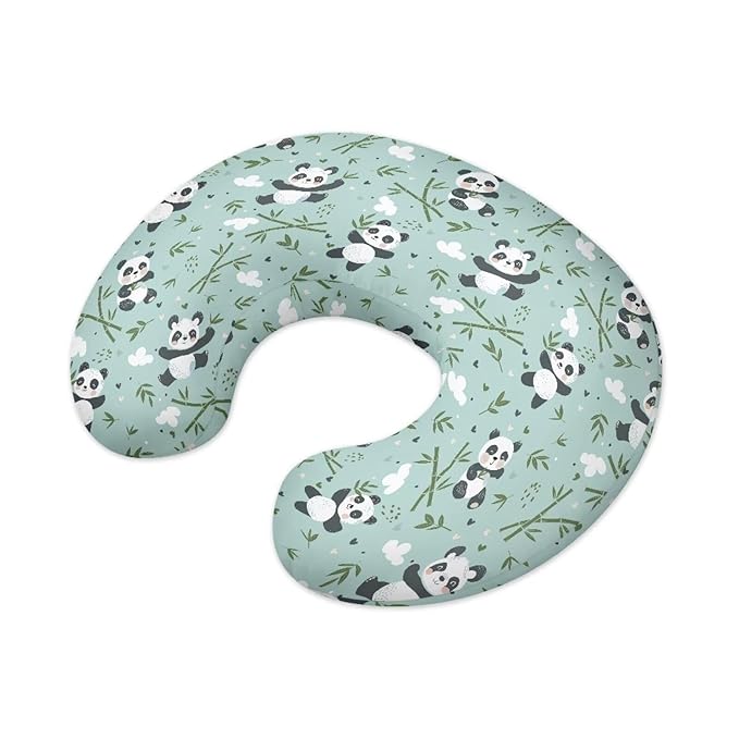 Panda Bamboo Nursing Pillow Covers for Breastfeeding Pillows Ultra Soft Nursing Pillow Slipcovers Elastic Feeding Pillow Covers for Baby Girl and Boys Newborn