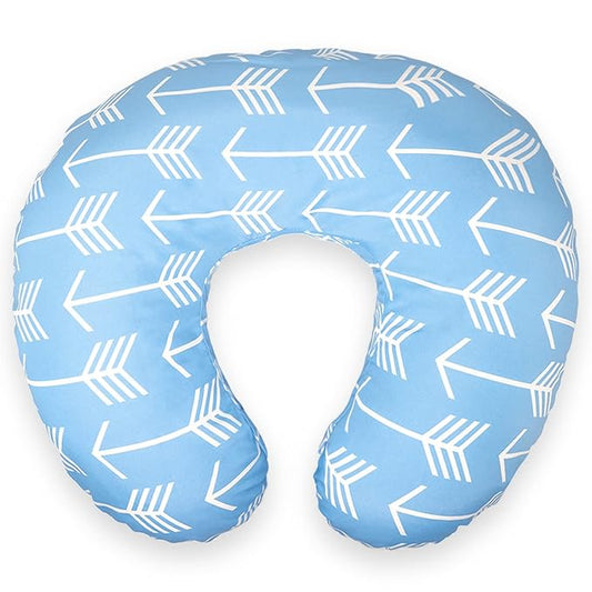 Nursing Pillow Cover for Baby Girls and Boys | Soft Water Resistant and Machine Washable Fabric | Unisex Blue Arrow Print Design | Great for Breastfeeding and Bottle Feeding Mothers