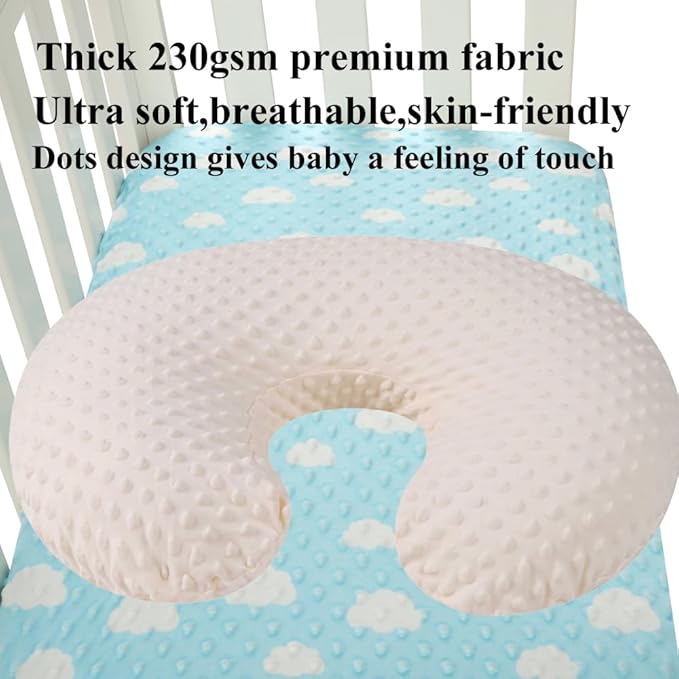 Dot Nursing Pillow Cover Set 2 Pack Nursing Pillow Slipcovers, Ultra Soft Compatible with Boppy Pillow,Standard Pillow for Baby Boy Girl Cream, Rabbit