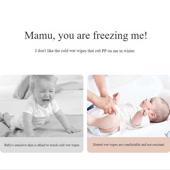 Wet Wipes Dispenser - Baby Wipe Warmer, Baby Portable Large Capacity Wipes Dispenser, Smart Temperature Control Large Capacity Wipe Warmer, Adjustable Wipe Heater Diaper Wipe Warmer for Wet Wipes