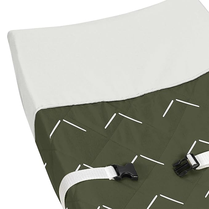 Sweet Jojo Designs Dark Green Boho Arrow Boy Girl Baby Changing Pad Cover Infant Newborn Diaper Table Change Mat Sheet Hunter Sage Modern Bohemian Gender Neutral Farmhouse Shabby Chic Ivory Arrows