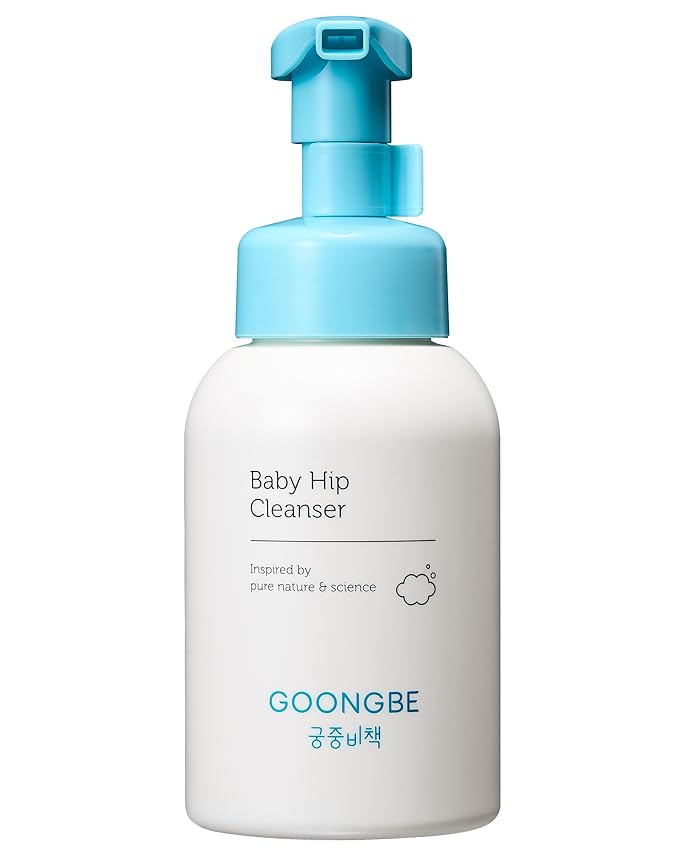 GOONGBE Baby Diapering Cleanser - Korean Baby Hip Buttocks Wash for Baby's Sensitive Skin - Dermatologically Tested - pH 5.5 Soft and Dense Bubble Foam, 10.1 fl.oz.