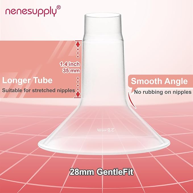 Nenesupply 28mm Flange Breastshield Compatible with Lansinoh Pump Parts and Breastpumps. Replacement to Lansinoh Flange 28mm Breastshield. Work with SignaturePro SmartPump Manual