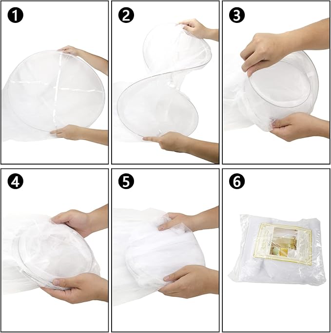 Mosquito Net Canopy Hanging Circular Curtain Netting for Single to King Size - Quick Easy Installation, Protects Baby Crib, Kid & Girls Bed