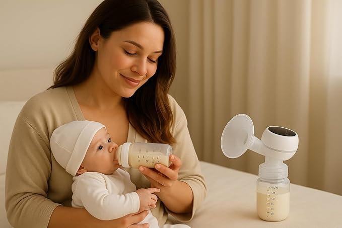 Wearable Electric Breast Pump, Hands-Free & Portable – Quiet, 4 Modes, 9 Suction Levels, Rechargeable Breast Pump for Busy Moms