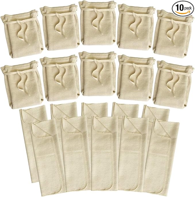 Washable Organic Diapers – Cotton Fitted Cloth Diaper with Diaper Booster Pads for Baby and Toddler (10-pack)