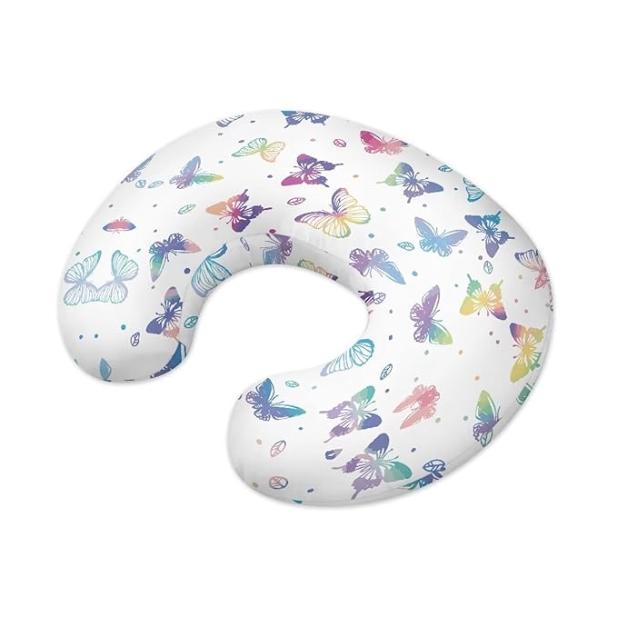 Multi Colorful Butterfly Baby Nursing Pillow Cover Ultra Soft Comfortable Newborn Nursing Pillow Case Stain Resistant and Scratch Resistant