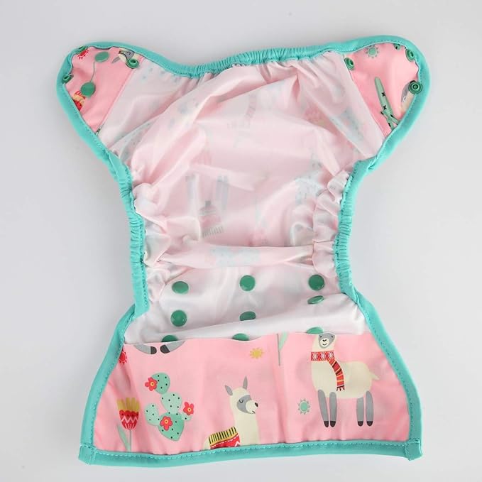 Baby Diaper Cover Nappy One Size 8lbs to 36lbs for Girls (Pink Alpaca)