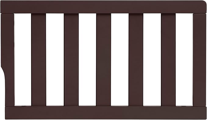 Dream On Me Toddler Guard Rail for Convertible Crib, Solid Wood Bed Rail for Toddler Bed Conversion, Chocolate Chip