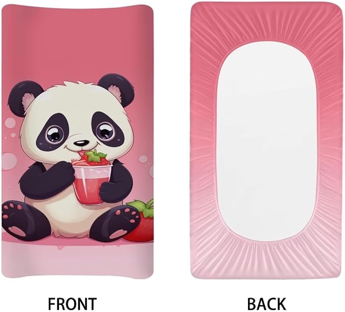 Changing Pad Covers for Boys Girls, Panda Diaper Changing Table Pad Cover Soft Breathable Changing Mat Cover for 32''x16" Cute Birthday Gifts for Baby