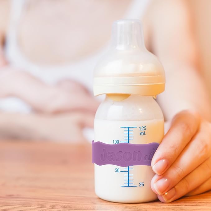 Personalized Water Bottle Name Bands, Custom Silicone Baby Bottle Labels for Daycare Reusable, Laser Engraving Bottle Name Tags, Customized Kids Cups Grip Straps Waterproof