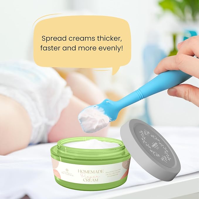 2 Pack Baby Diaper Cream Brush, Diaper Cream Spatula Applicator Silicone Baby Butt Paste Spatula for Babies, Newborn (Pink, Soft Lilac)