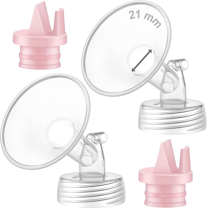 Maymom Pump Part Compatible with Spectra/Ameda Luna Pumps, Syngery Gold; Incl Wide Mouth Flange 21 mm 2nd Gen. Pink Valve; Not Original Spectra Flange; Replaces Spectra S1 S2, Plus Shield, Accessories