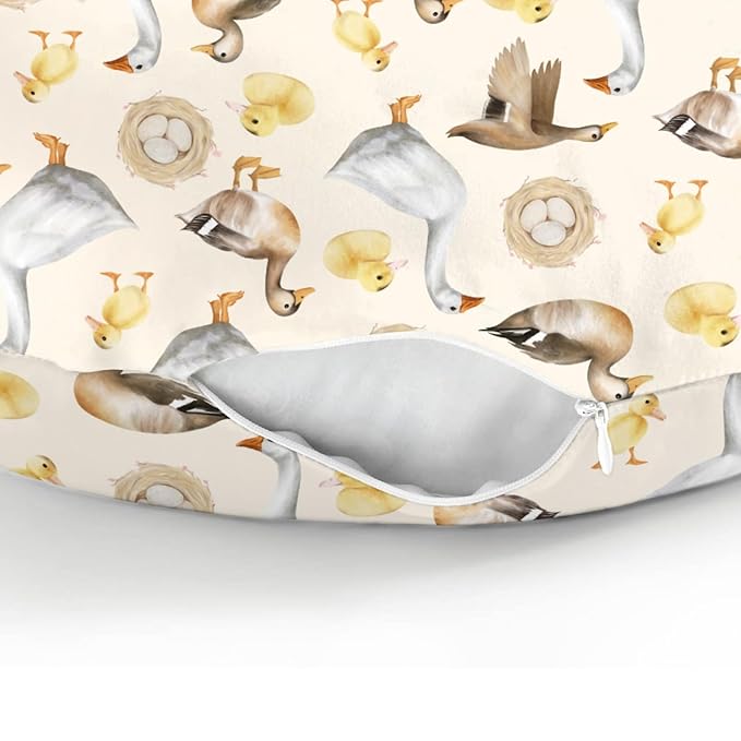 Watercolor Farm Birds Ducks Baby Nursing Pillow Covers for Boy Girl Cute Farm Animals Nursing Slipcovers for Breastfeeding Pillows Farmhouse Duckling Soft Stretchy Removable Cover for Newborn Infant