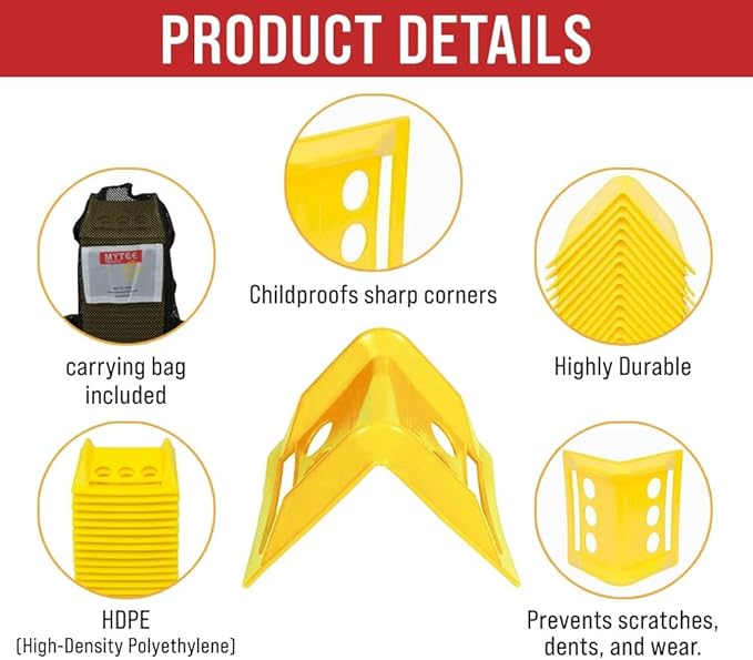 Mytee Products 120 Pack 4" Edge Protectors for Flatbed Trucks with Carrying Case - Ratchet Strap Corner Protectors Fits 2" 3" & 4" Winch Strap - Cargo Load Corner Guards for Tie-Down Accessories
