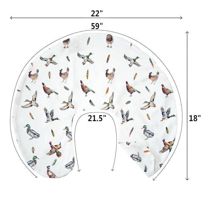 Country Mallard Duck Pheasant Baby Nursing Pillow Covers for Boy Girl Western Hunting Animals Nursery Pillowcase for Breastfeeding Pillows Wildlife Birds Soft Stretchy Slipcovers for Newborn Infant