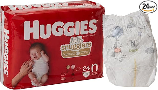 Kimberly Clark 52238 - Diaper Huggies Nwbrn, 24 Count, Unisex Incontinence Protector