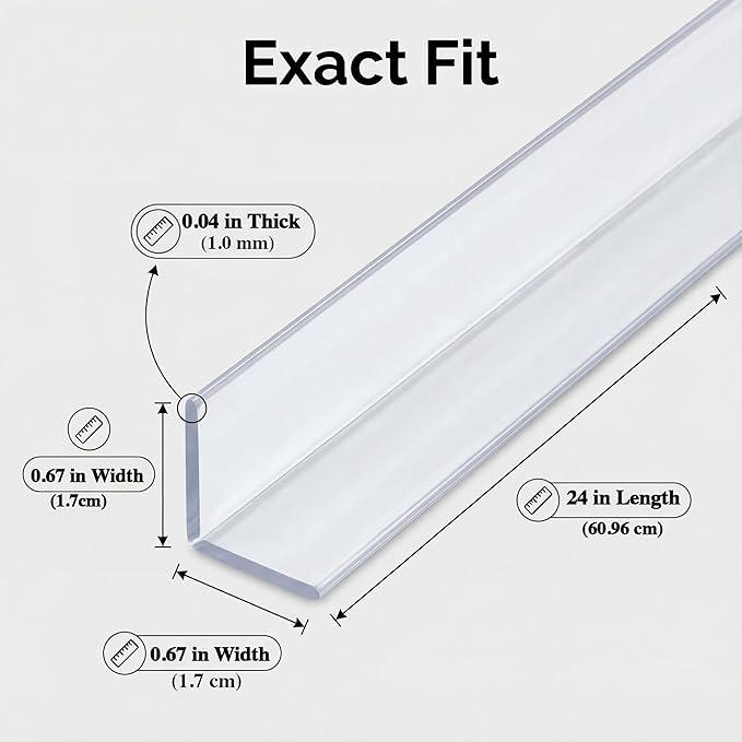 Clear Self-Adhesive Mini Wall Corner Protectors, Cute Corner Guards & Edge Protector for Wall Door Frame Cabinet Baseboard & Door, Table, Stair, Easy to Cut (1.7x60.96cm/0.67x24in)