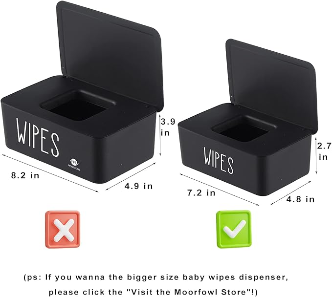 Moorfowl 3 Pack Baby Wipes Dispenser Flushable Wipe Holder,7.28" L x 4.80" W x 2.75" H,Sleek Bathroom Decor Baby Registry Essential (White)
