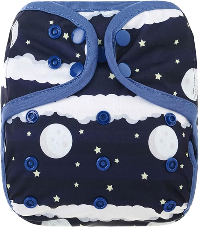 OsoCozy Economy Flat Cloth Diaper Package - 36 Unbleached Cotton Birdseye Weave Flat Diapers, 3 Snappi Diaper Fasteners, 4 OneSize Diaper Covers (NightSky, Midnight Blue, Tropical, Deep Red)