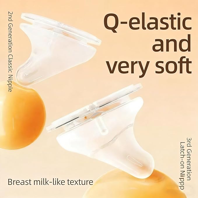Compatible with Pigeon Nipple,4Pcs Compatible with Pigeon Bottle Nipple,Extra Slow Flow,Fit for PigeonSS Nipple0+ Months with Latch-On Line & Natural Feel