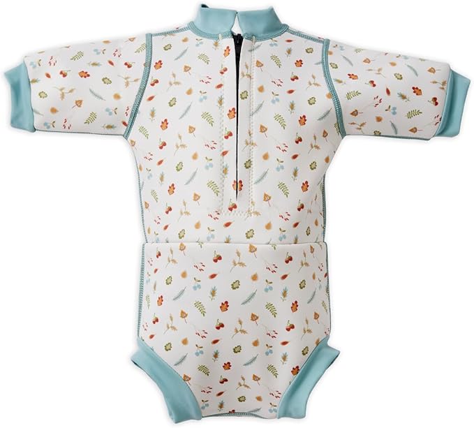 Splash About Happy Nappy Wetsuit, Swimsuit for Babies & Toddlers with Built-in Swim Diaper (Little Acorns, 6-14 Months)