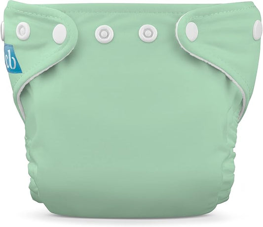 Charlie Banana Cloth Diapers, Reusable, Washable, Adjustable Newborn Size Diaper for Newborns and Babies (5-10lbs), with Absorbent Inserts - Sage, 1 Pack